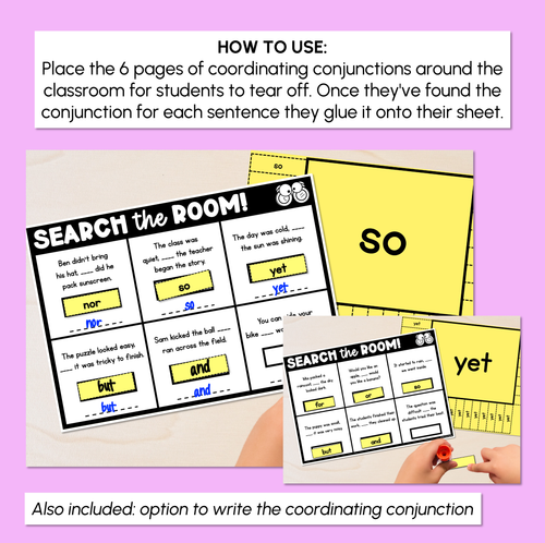 Resource preview 2 for Read the Room - Coordinating Conjunctions