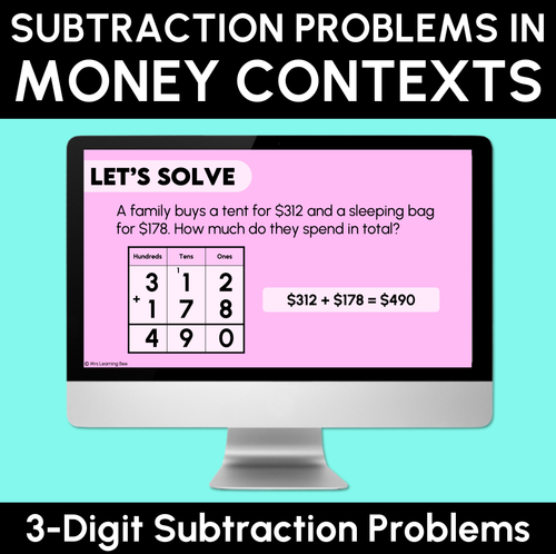Resource preview 1 for Subtraction Problems in Money Contexts - 3-Digit Subtraction - Teaching Slides