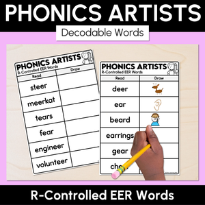 Phonics Artists - R-Controlled EER Words - Decodable Words Activity