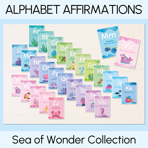 Resource preview 1 for Alphabet Affirmation Posters - The Sea of Wonder Collection - Calming Classroom Decor