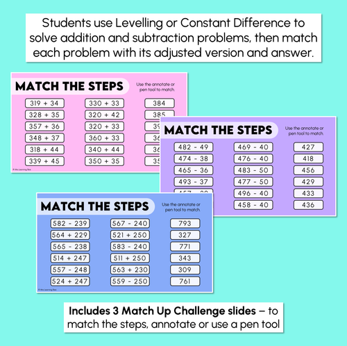 Resource preview 6 for Levelling & Constant Difference - Addition & Subtraction Strategy - Digital Slides