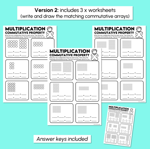 Resource preview 4 for Commutative Property - Multiplication Facts Worksheets