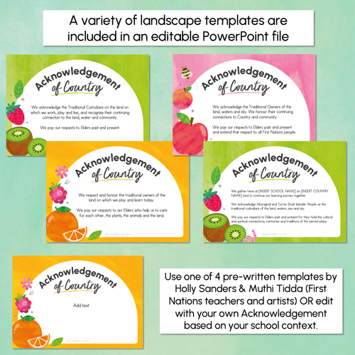 Resource preview 2 for Acknowledgement of Country Posters - The Tutti Frutti Collection - Colourful Classroom Decor