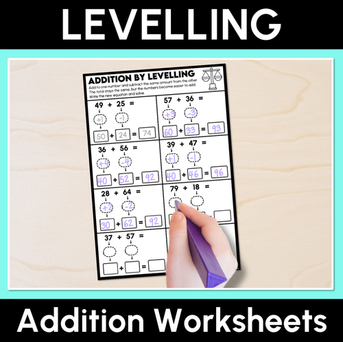 Levelling Strategy - Addition Worksheets - Mrs Learning Bee