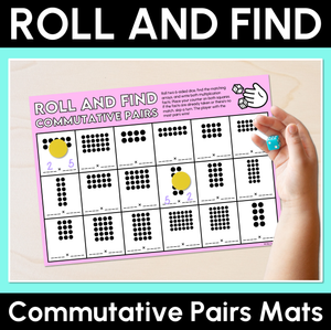 Roll & Find - Commutative Pairs - Multiplication Facts Mats