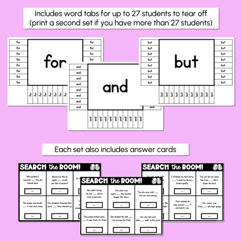 Resource preview 4 for Read the Room - Coordinating Conjunctions