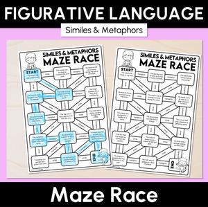 Figurative Language Maze Race - Similes & Metaphors