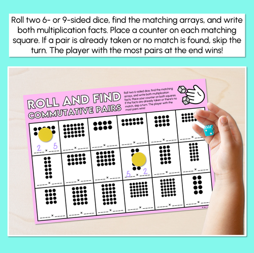 Resource preview 2 for Roll & Find - Commutative Pairs - Multiplication Facts Mats