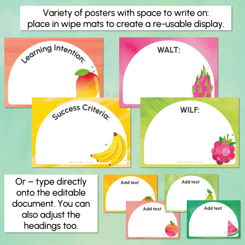 Resource preview 2 for Learning Intentions & Success Criteria - LISC Posters - The Tutti Frutti Collection - Colourful Classroom Decor