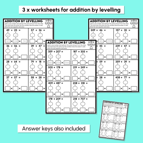 Resource preview 3 for Levelling Strategy - Addition Worksheets