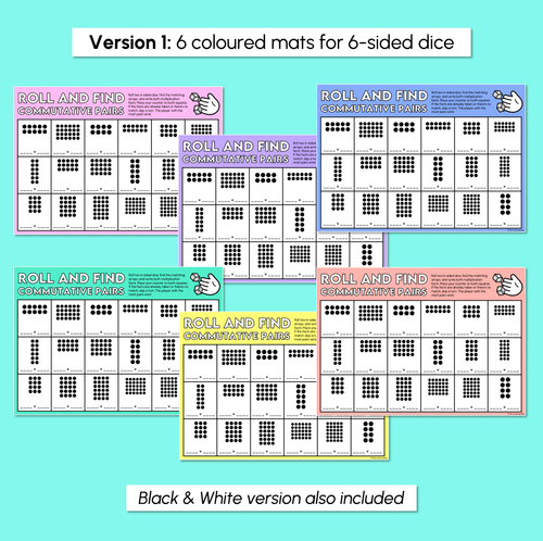 Resource preview 3 for Roll & Find - Commutative Pairs - Multiplication Facts Mats