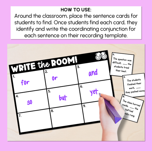 Resource preview 2 for Write the Room - Coordinating Conjunctions