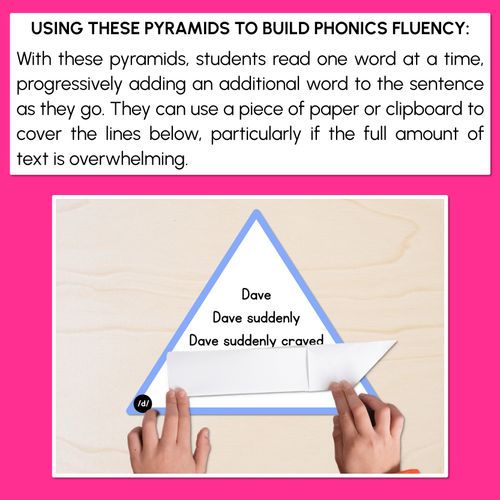 Resource preview 3 for CONSONANT PHONEME D WORDS - Decodable Sentence Pyramids - Phonics Fluency