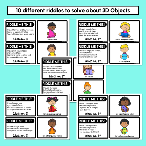 Resource preview 2 for 3D Object Riddles Matching Cards