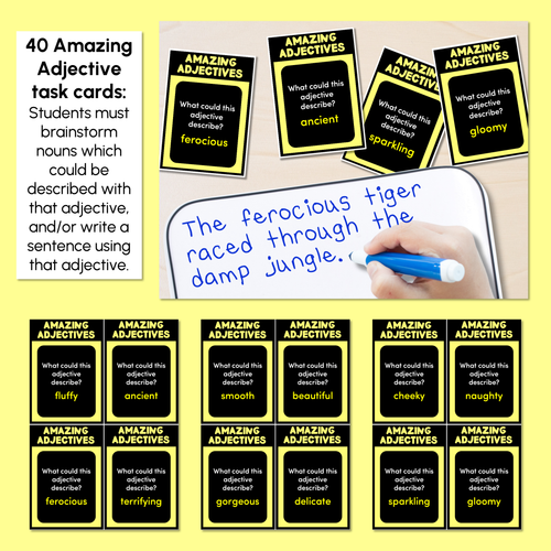 Resource preview 3 for Adjectives and Adverb Task Cards - VCOP aligned