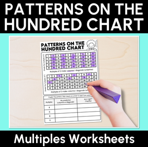 Patterns on the Hundred Chart - Multiples Worksheets