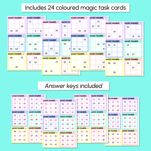 Resource preview 3 for Magic Squares - Addition to 200 - Task Cards