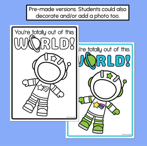 Resource preview 4 for You Are Out Of This World Astronaut - Pun Craft for Mother's Day or Father's Day
