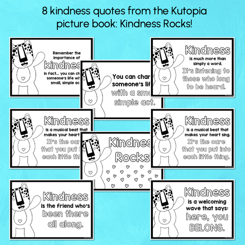 Resource preview 2 for Kutopia Kindness Quotes - Kindness Colouring Pages