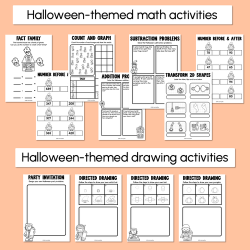 Resource preview 2 for Halloween Themed Literacy & Mathematics Activities - Level 2