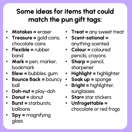 Resource preview 4 for End of Year Pun Gift Tags - Student Farewell Presents