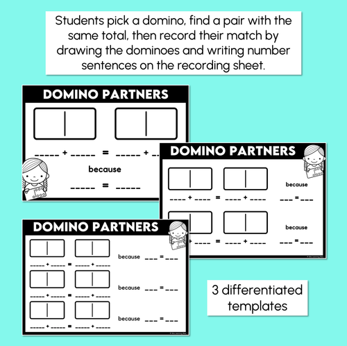 Resource preview 2 for Domino Partners - Addition & Subtraction- Printable Templates