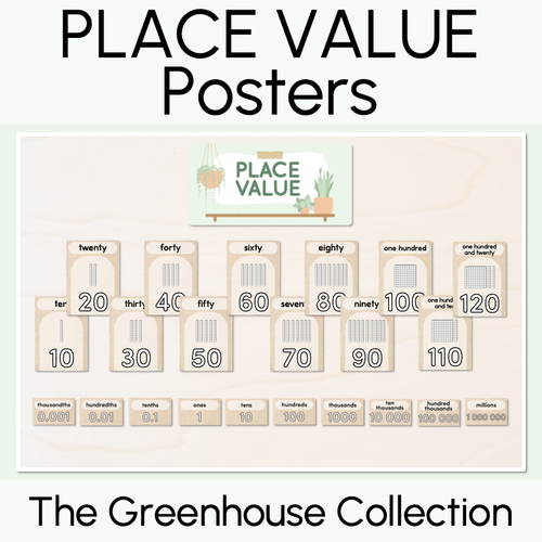 Resource preview 1 for Place Value Posters - The  Greenhouse Collection - Natural Classroom Decor