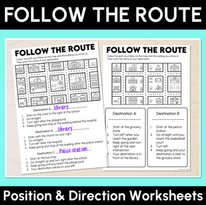 Follow the Route - Position & Direction Worksheets