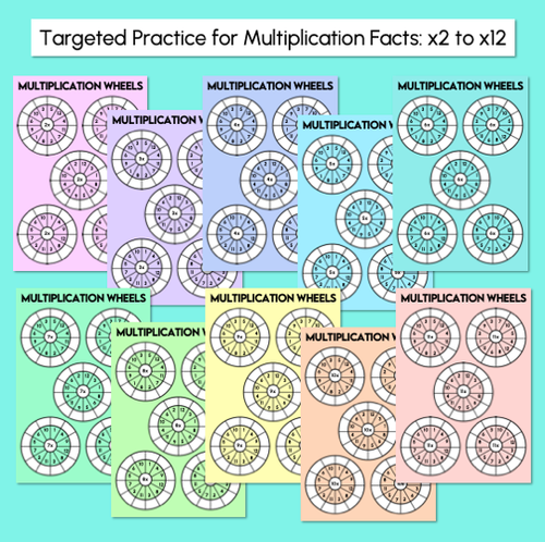 Resource preview 2 for Multiplication Wheel Mats - Times Tables 2-12 - Mixed Multiplication Facts Practice
