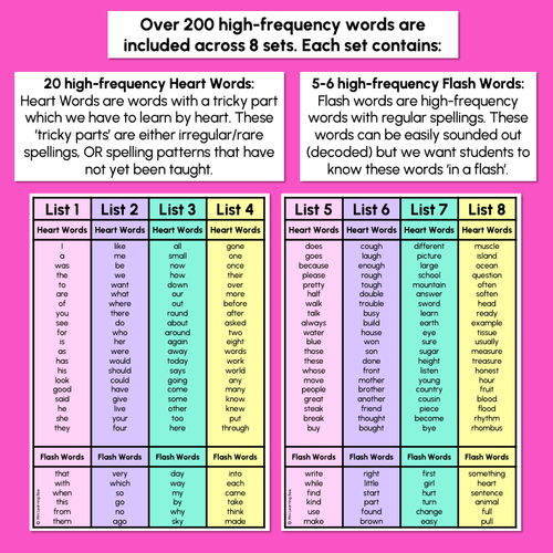 Resource preview 2 for Heart Word Full-Size Posters