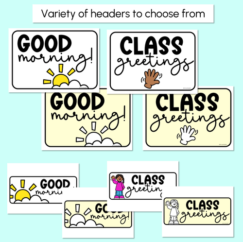 Resource preview 4 for Morning Greetings - Editable Pastel Templates