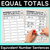 1 for Equal Totals - Equivalent Number Sentences Worksheets