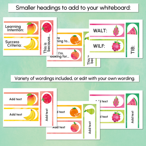 Resource preview 3 for Learning Intentions & Success Criteria - LISC Posters - The Tutti Frutti Collection - Colourful Classroom Decor