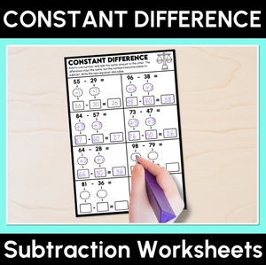 Constant Difference - Subtraction Worksheets