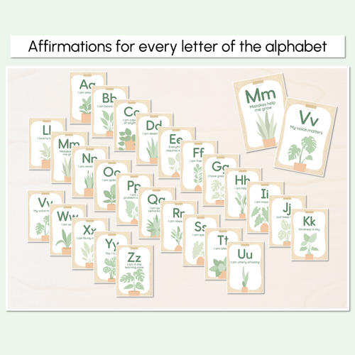 Resource preview 2 for Alphabet Affirmation Posters - The Greenhouse Collection - Natural Classroom Decor
