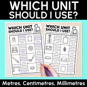 Which Unit Should I Use? - Choosing Units of Measure Worksheets