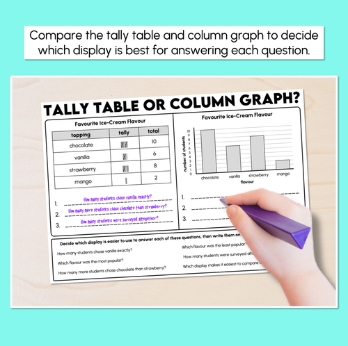 Resource preview 2 for Tally Table or Column Graph? - Comparing Data Displays Worksheets