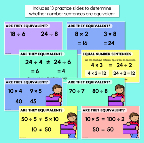 Resource preview 3 for Equivalent Number Sentences - Multiplication and Division Teaching Slides