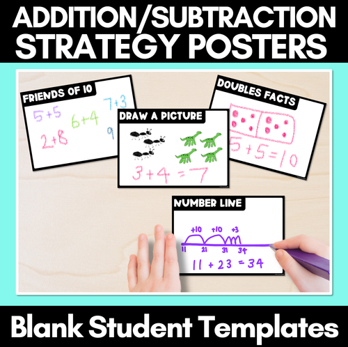 Resource preview 1 for Addition and Subtraction Strategy Posters - Blank Student Templates