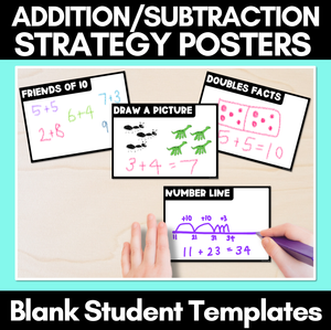 Addition and Subtraction Strategy Posters - Blank Student Templates