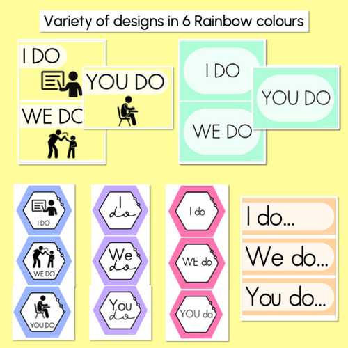 Resource preview 2 for Gradual Release of Responsibility Posters - I Do You Do We Do - Rainbow Classroom Decor