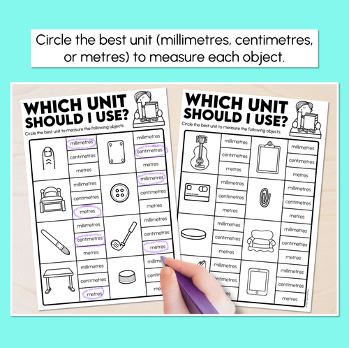 Resource preview 2 for Which Unit Should I Use? - Choosing Units of Measure Worksheets