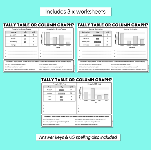 Resource preview 3 for Tally Table or Column Graph? - Comparing Data Displays Worksheets