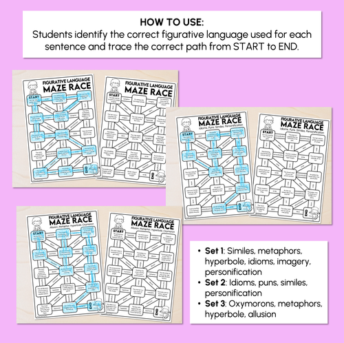 Resource preview 2 for Figurative Language Maze Race