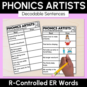 Phonics Artists - R-Controlled ER Words - Decodable Sentences Activity