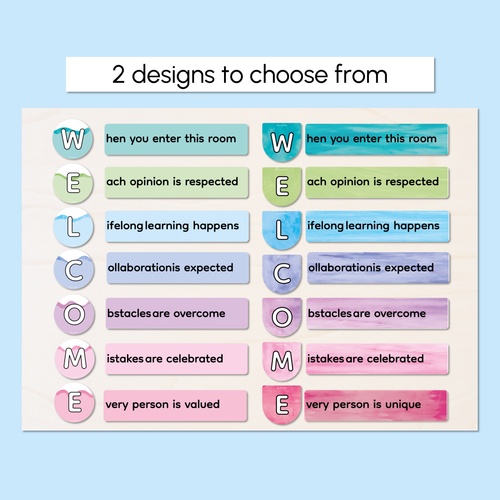 Resource preview 3 for WELCOME Acrostic Door Display - The Sea of Wonder Collection - Calming Classroom Decor