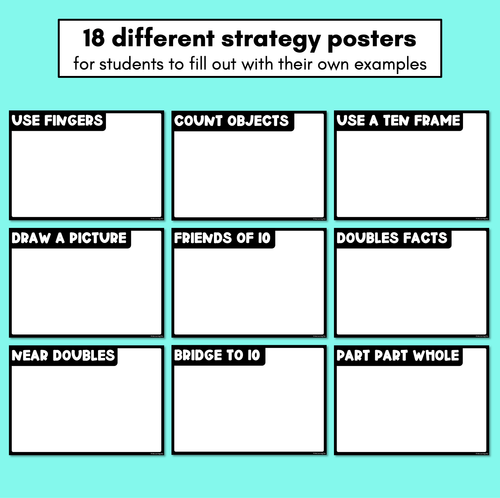 Resource preview 2 for Addition and Subtraction Strategy Posters - Blank Student Templates