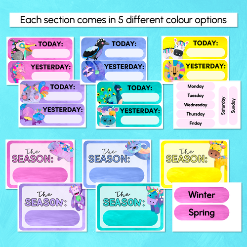 Resource preview 4 for Calendar & Weather Display - Watercolour Rainbow - The Kutopia Collection