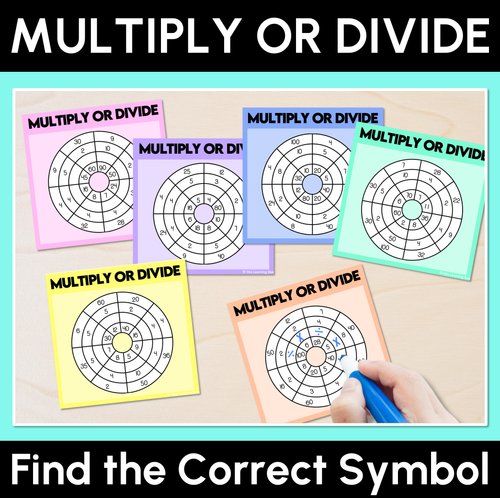 Resource preview 1 for Find the Correct Symbol - Multiply or Divide Task Cards