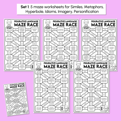 Resource preview 3 for Figurative Language Maze Race